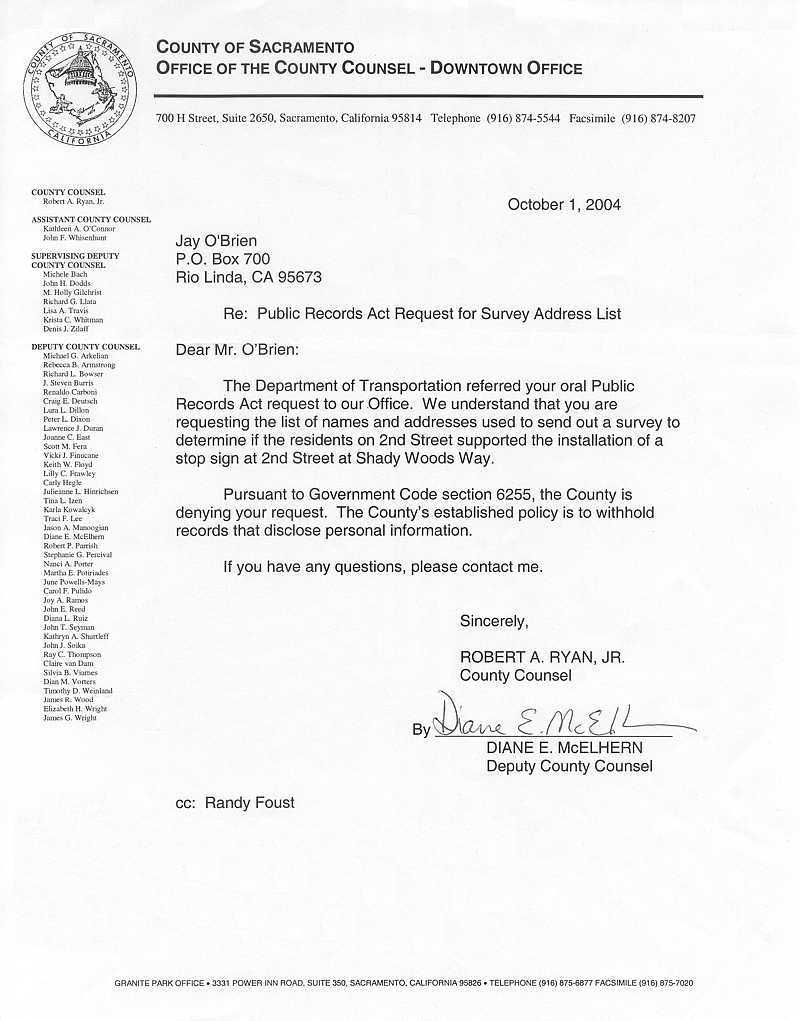 Counsel letter 10/1/04