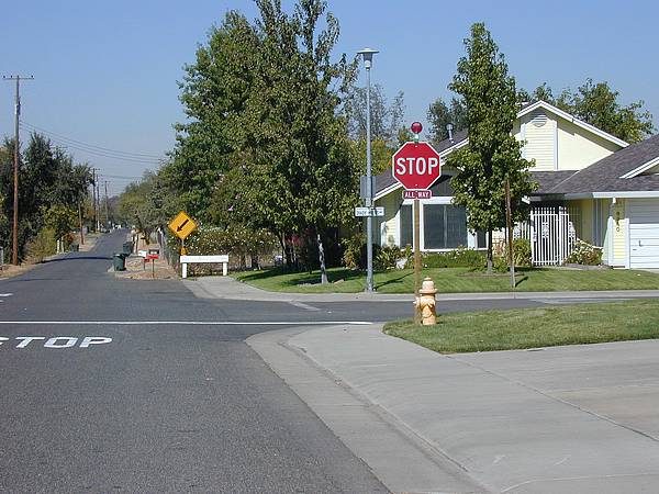 northbound stop sign