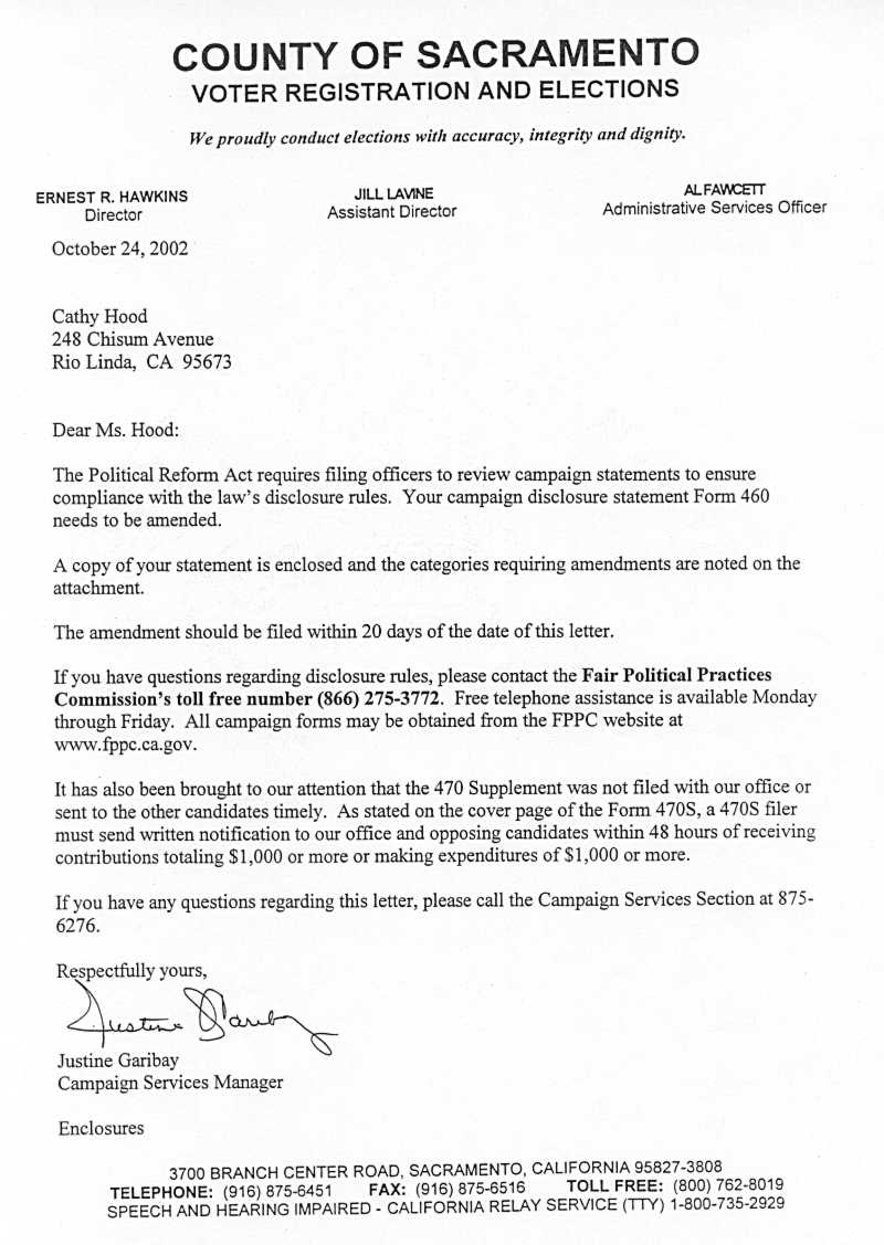 Voter Reg letter to Hood and Harris 10/24/02